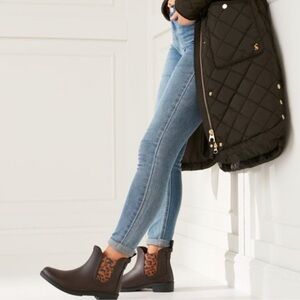 🌟NWT🌟 Joules Rutland Chelsea Brown Rubber Ankle Rain Boots